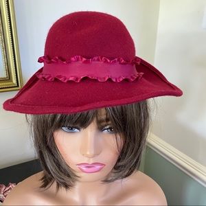 Raspberry Wool Felt Hat